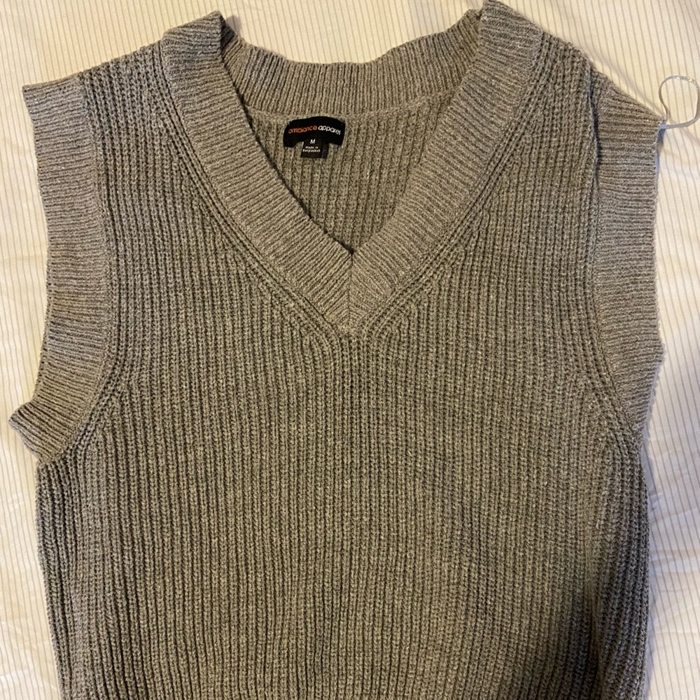 gray sweater vest
